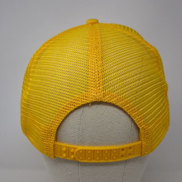 Crime Doesn't Pay Neither Does My Job! Trucker Hat Yellow One Size Adjustable - Picture 6 of 9